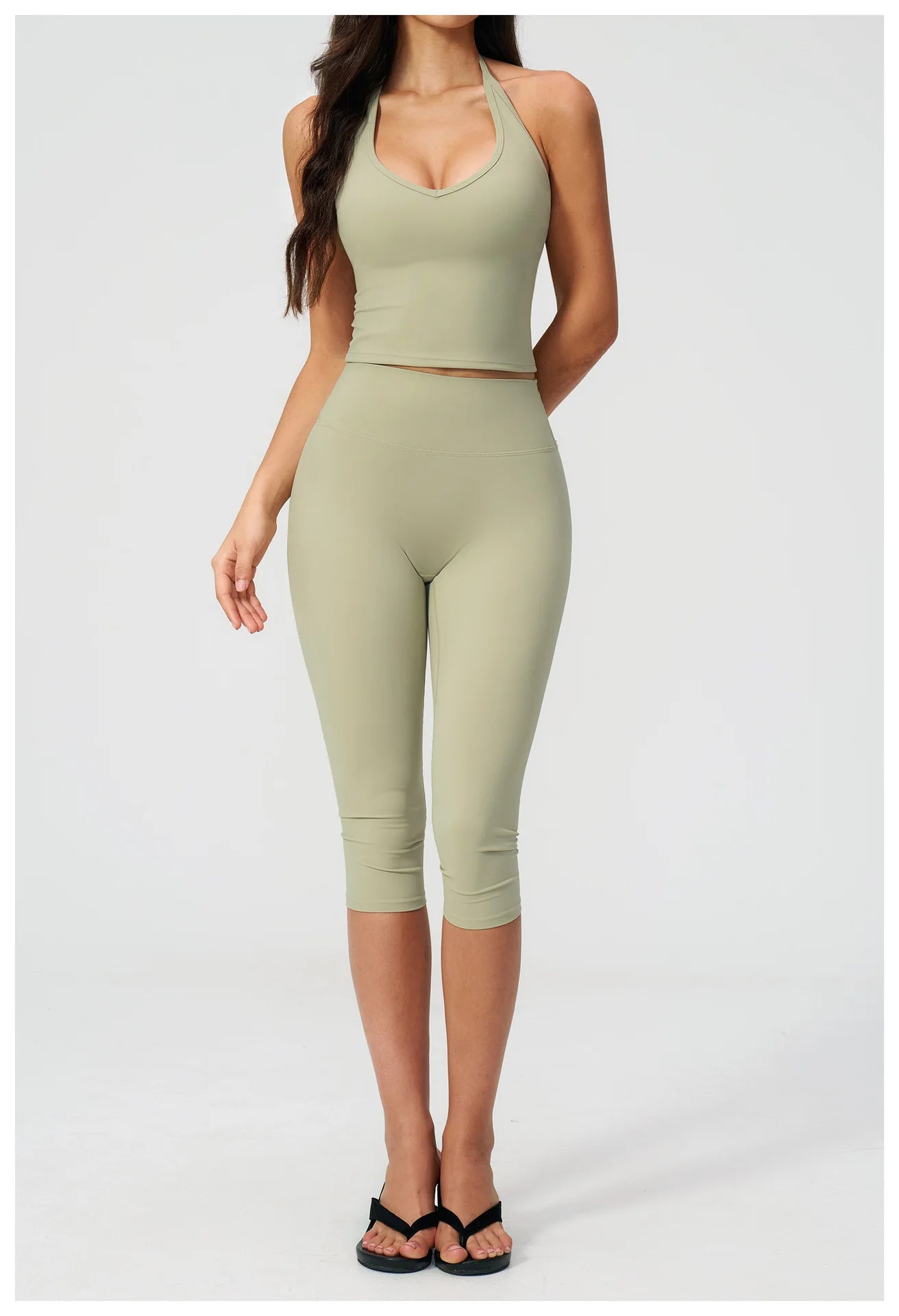 Yoga Set 2PCS Sports Set Short Sleeve Fitness Outfits Women Tracksuit Workout Clothes Running Capri Pants Gym Suit Athletic Wear
