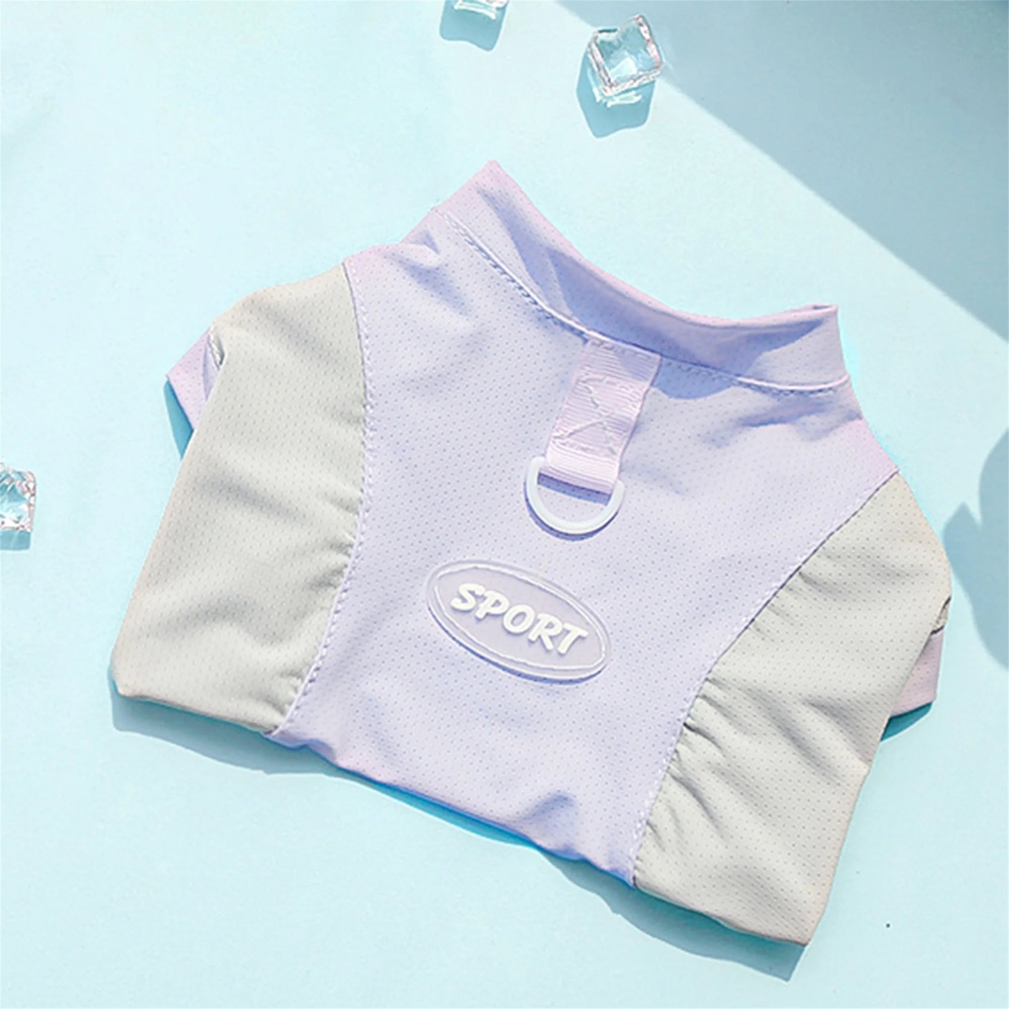 Breathable Cooling Dog T-Shirt with Ice Silk Material for Cats and Puppies - Lightweight and Soft Pet Tank Tops in Contrast