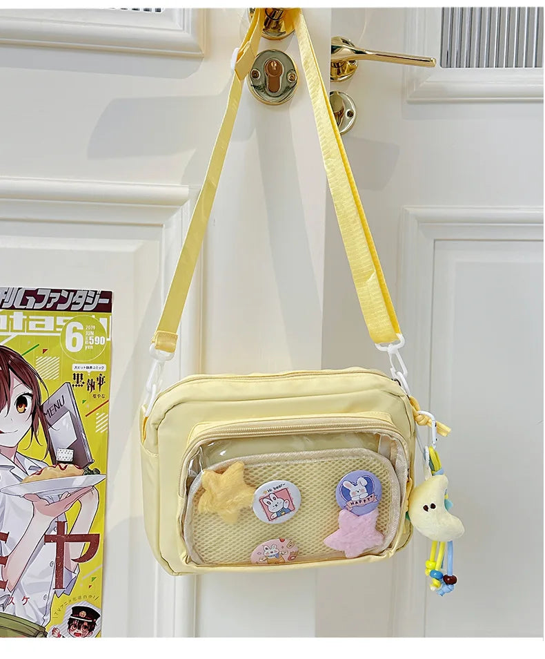 Japan and South Korea Cute Small Bag Female anime Pain Bag Pure Color Small Fresh Student Korean Simple Bag Crossbody Bag Female
