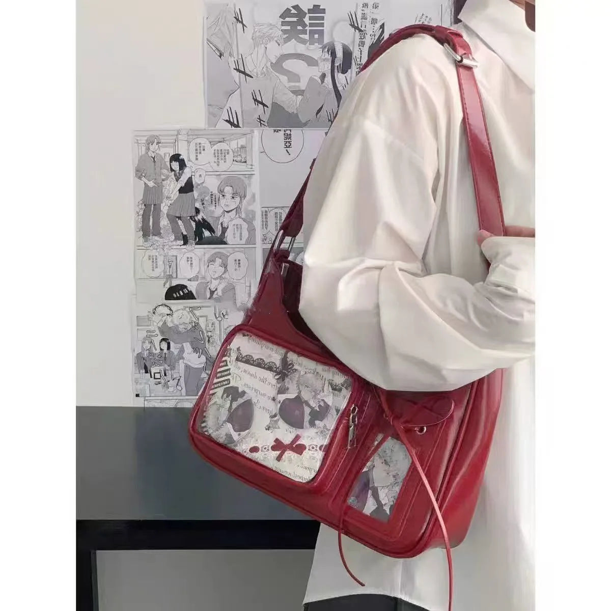 Women's Transparent Ida Bags Japan Shoulder Bags Women Students Crossbody Bags Women's Designer Handbags