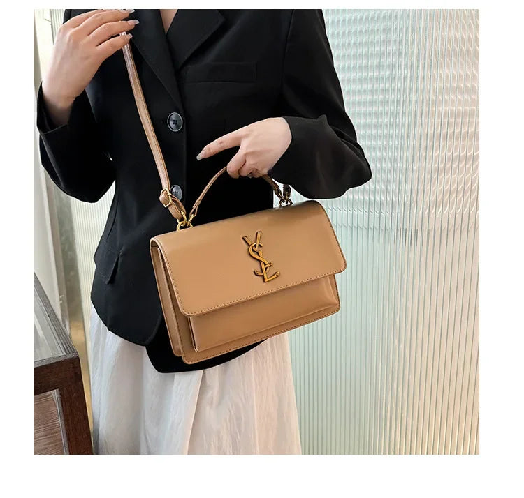High-End Leather Women Diaper Bag Classic Designer Paris Casual Simple Vintage Trendy Design with Adjustable Shoulder Strap
