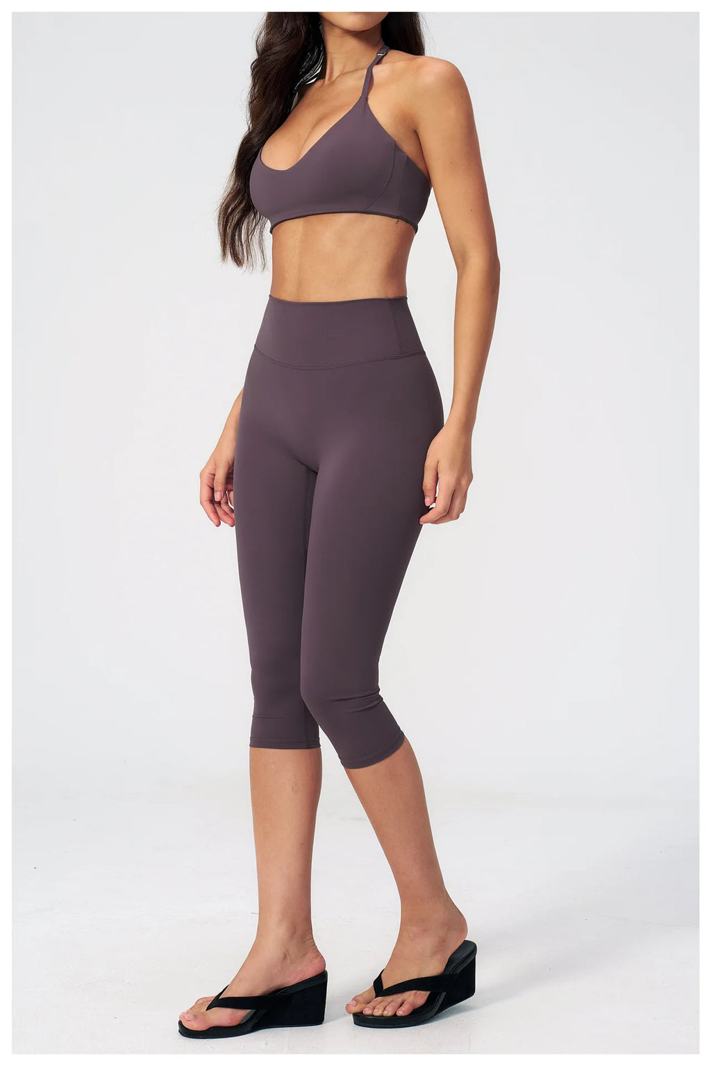 Yoga Set 2PCS Sports Set Short Sleeve Fitness Outfits Women Tracksuit Workout Clothes Running Capri Pants Gym Suit Athletic Wear