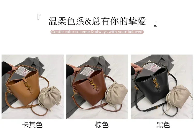 2026 Summer New! Light - Luxury Women's Bucket Bag - High - End Niche Design, Stylish Shoulder Messenger for All Occasions