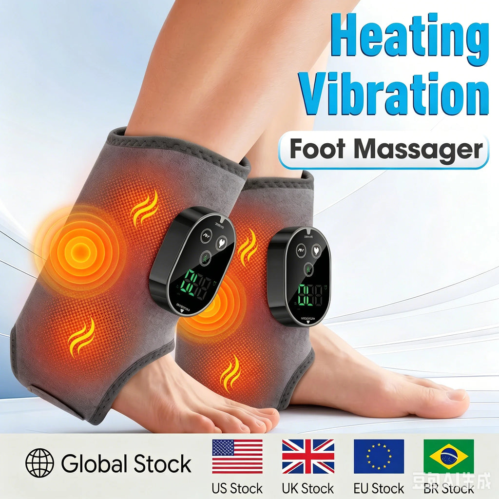 Electric Cordless Heated Ankle Guard Massager for Right or Left Foot Vibration Massage Wristband Hot Compress Ankle Wrist Brace