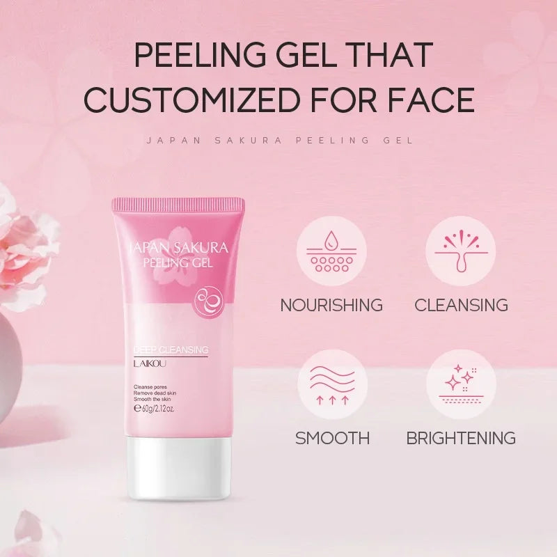 LAIKOU Sakura Peeling Gel Facial Exfoliation Cleans Pores Moisturizing Oil Control 60g