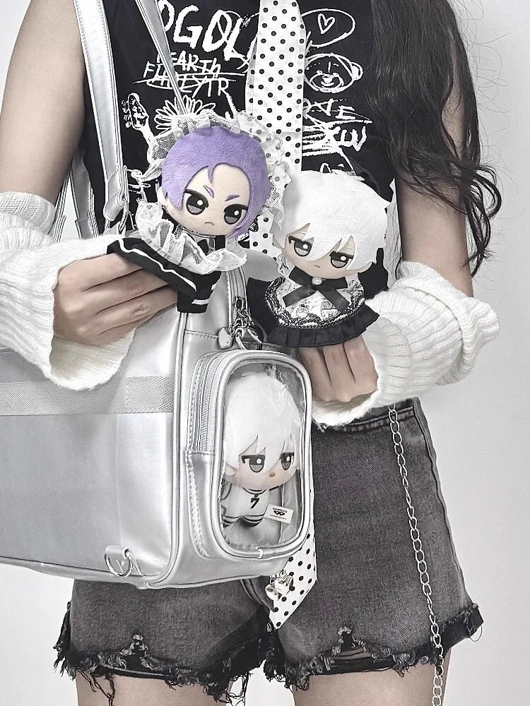 New Y2K Cute Ita Bag Concert Large Capacity Shoulder Bag Lolita Girl Transparent Backpack DIY Badge Display Casual Crossbody Bag