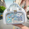 New Y2K Cute Ita Backpack Comic Exhibition Crossbody Bag Lolita Girl Transparent Cosplay Shoulder Bag DIY Badge Display Handbags