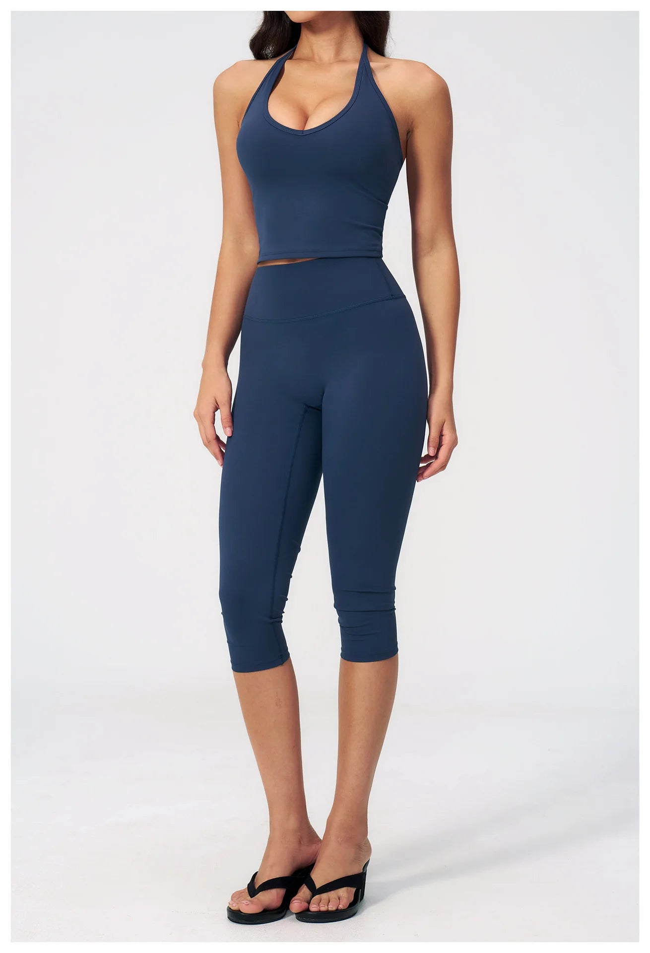 Yoga Set 2PCS Sports Set Short Sleeve Fitness Outfits Women Tracksuit Workout Clothes Running Capri Pants Gym Suit Athletic Wear