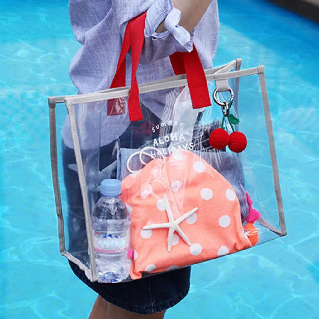 Summer Transparent Handbag Swimming Fashion Beach Pvc Outdoor Travel Bag Bag Pu Leather Shoulder Bag For Women Fast Shipping
