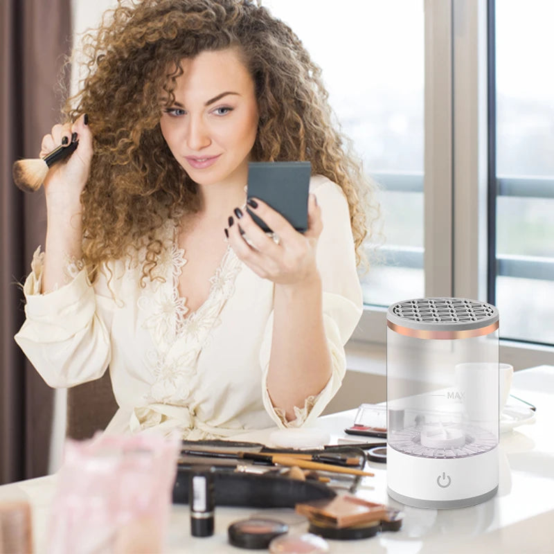 Portable USB Makeup Brush Cleaner 3 In 1 Electric Cosmetic Brushes Cleaning Dryer Tool Automatic Wash Makeup Cleaner For Women