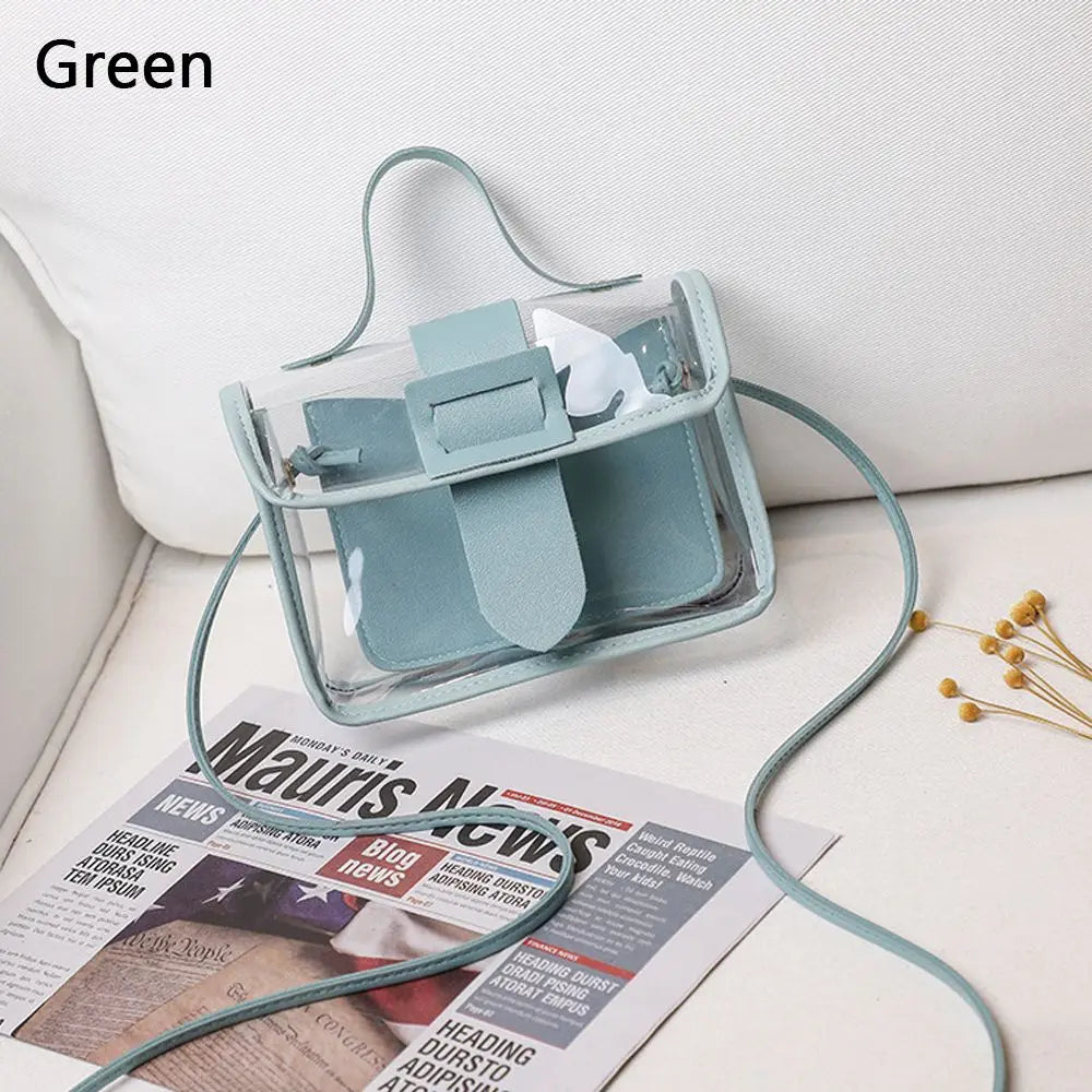 Small Women's Small Bag Transparent Jelly Candy Color Square Messager Bag Fashion Clutches PVC Shoulder Bag Crossbody Handbag