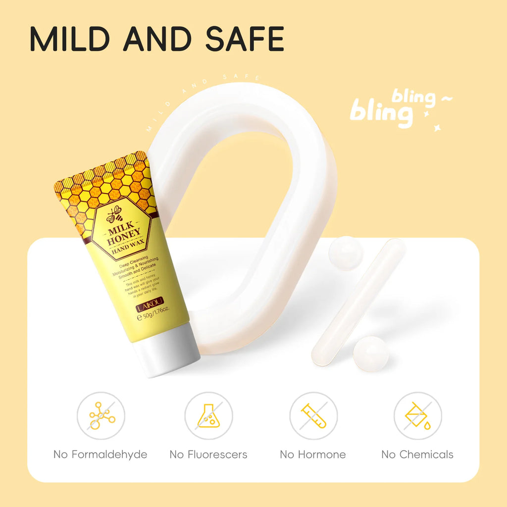 Laikou  Honey Hand Wax Moisturizing Exfoliating  Anti-Aging Hand Exfoliator Scrub Hands  lotion Peeling Masks Skin Care 50g