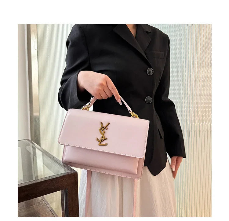 High-End Leather Women Diaper Bag Classic Designer Paris Casual Simple Vintage Trendy Design with Adjustable Shoulder Strap