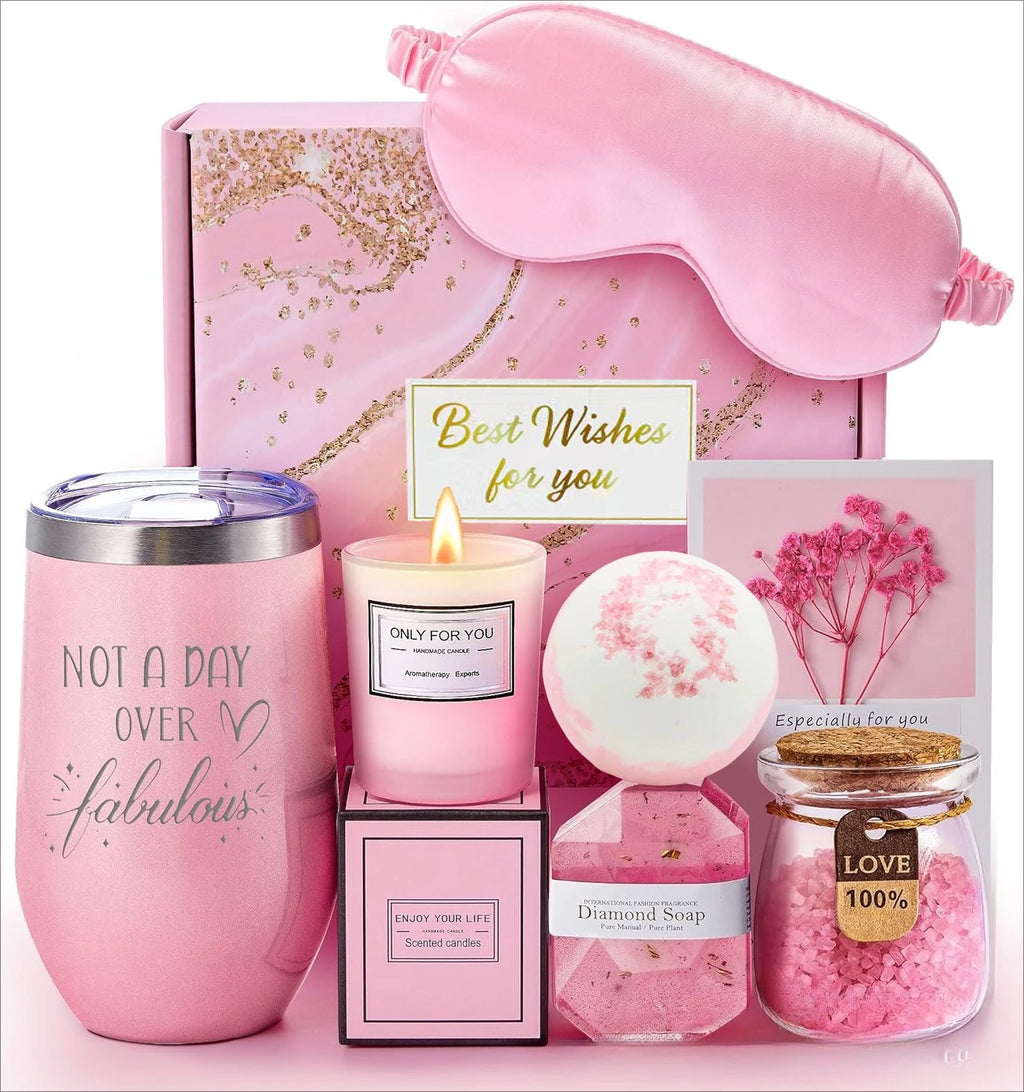 Gifts for Ladies ,Mom, Wife,Girlfriend, Sister-Happy Birthday,Christmas,Valentine's Day,Mothers Day-Lavender Spa Gift Basket Set
