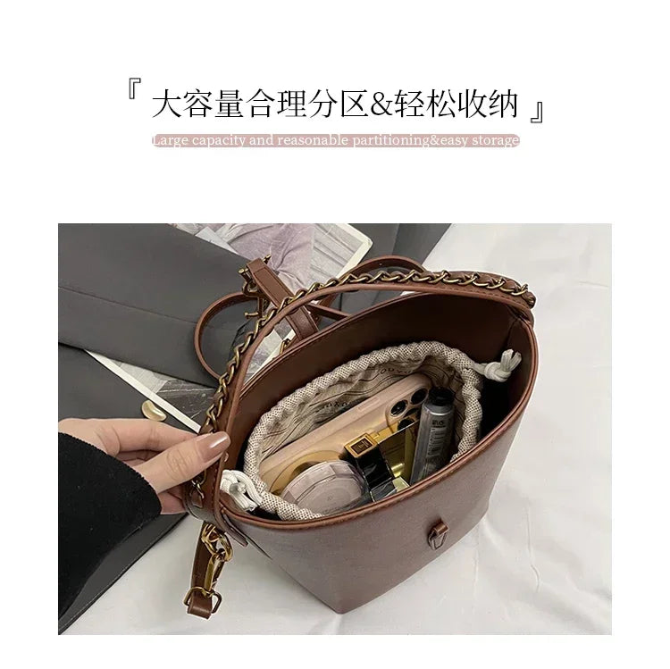 2026 Summer New! Light - Luxury Women's Bucket Bag - High - End Niche Design, Stylish Shoulder Messenger for All Occasions