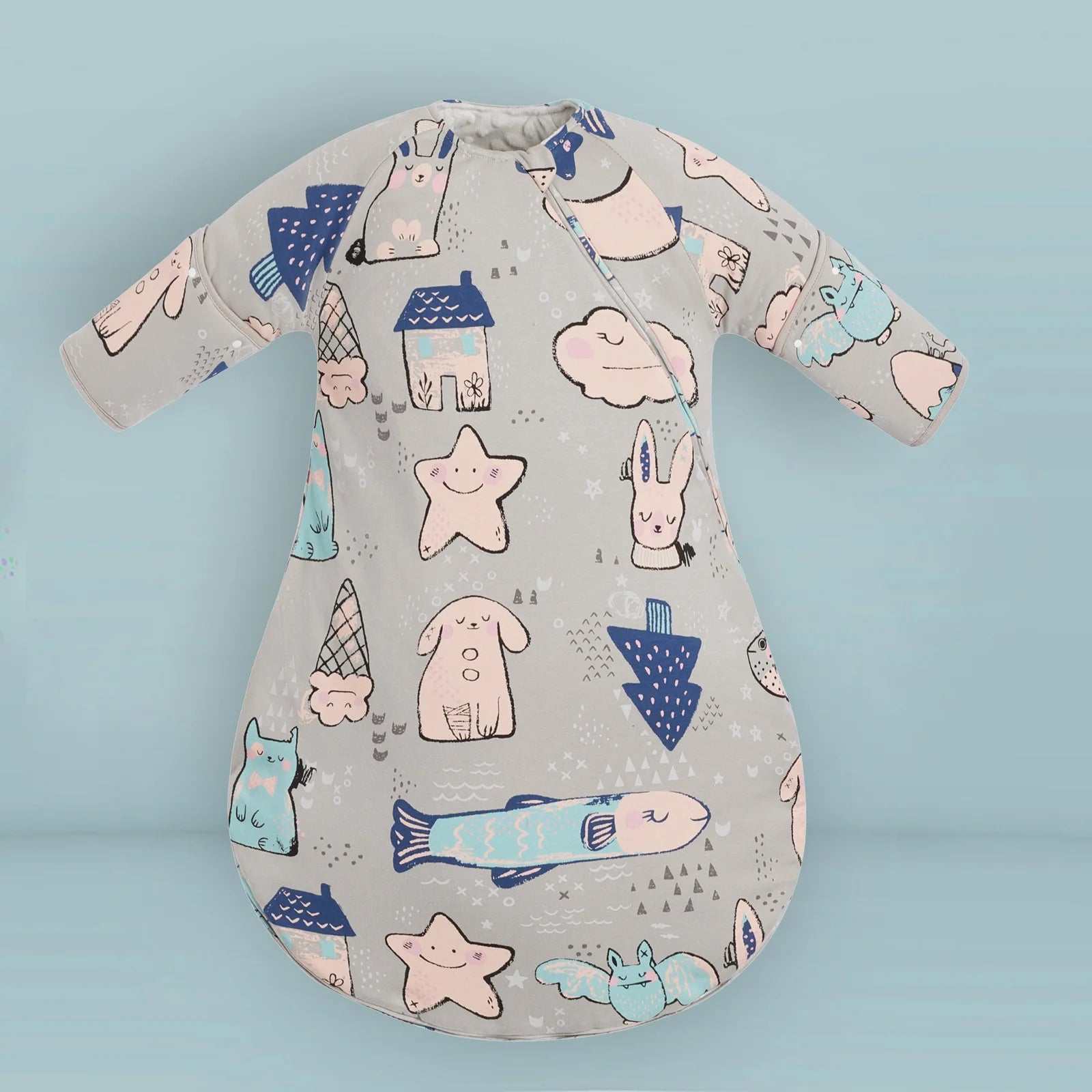 INSULAR Baby Thickened Sleeping Bags Infant Warm Pajamas Kids Cartoon Cotton Sleep Sack Toddler Anti-kick Onesuit Autumn Winter