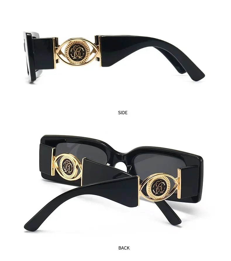 2026 New Retro Square Sunglasses for Women Men Flower Decoration Fashion Ladies Sun Glasses Ins Hot Shading Eyewear UV400