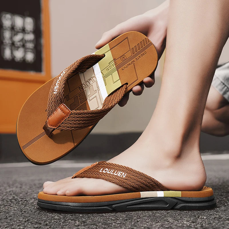 Flip-Flops Men's 2025 New Summer Non-Slip Flip-Flops for Outer Wear Beach Sandals