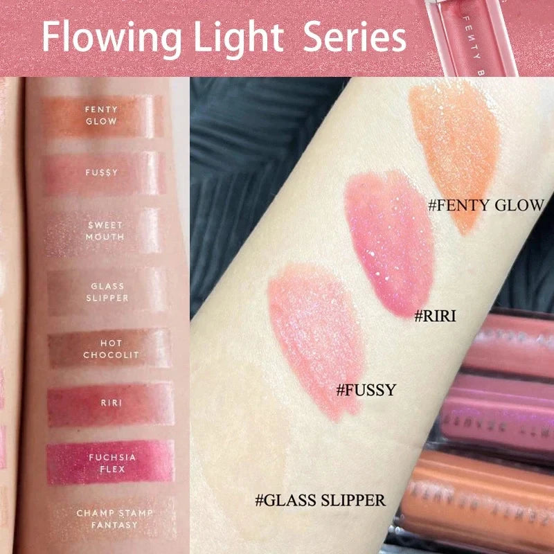 Fenty Beauty Lip Glow Long Lasting Waterproof Moisturizing Shiny Plumping Non-Sticky Glossy Lip Makeup for Daily Party Beauty