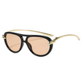 Ins Popular Fashion Double Bridges Pilot Women Luxury Sunglasses Brand Designer Oval Hollow Shades UV400 Men Sun Glasses
