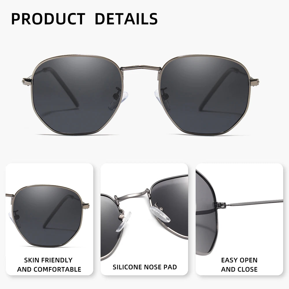 Classical Business Male Sunglasses Men Women Driving Outdoor Travel Round Frame Causal Anti-glare Retro Eyeglasses