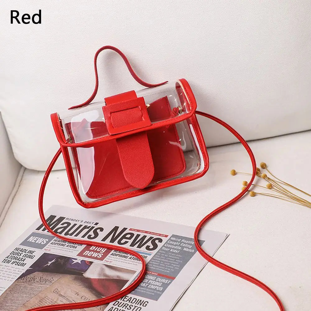 Small Women's Small Bag Transparent Jelly Candy Color Square Messager Bag Fashion Clutches PVC Shoulder Bag Crossbody Handbag