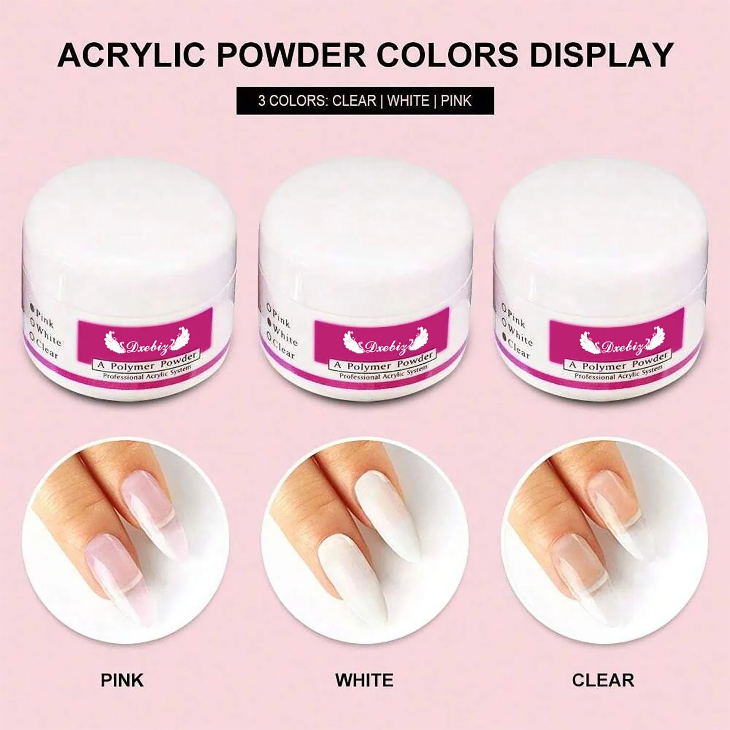 Acrylic Nail Kit for Beginners 12 Color Glitter Acrylic Powder White Clear Pink Acrylic Powder Nails Extension Professional Nail