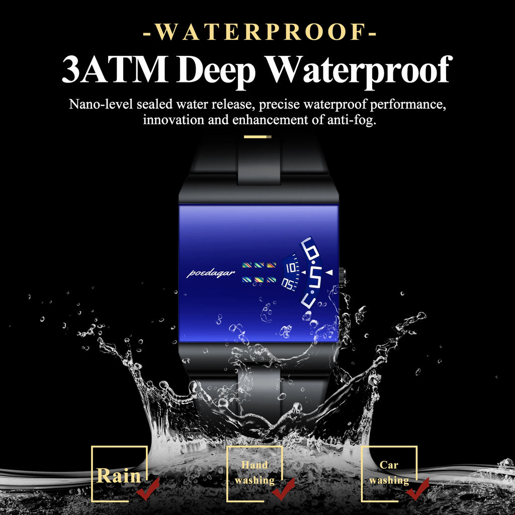 POEDAGAR Top Unique Men Clock Waterproof Fashion Casual Man Wristwatch Stainless Steel Original Sport Quartz Men's Watches Reloj