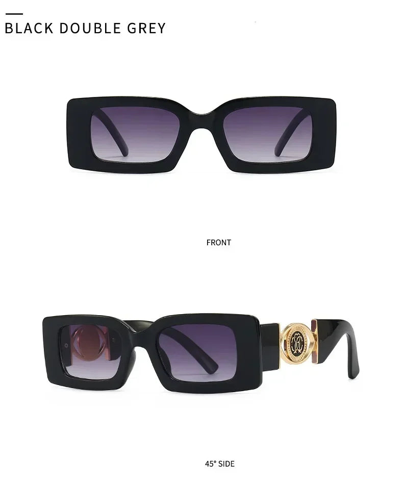 2026 New Retro Square Sunglasses for Women Men Flower Decoration Fashion Ladies Sun Glasses Ins Hot Shading Eyewear UV400