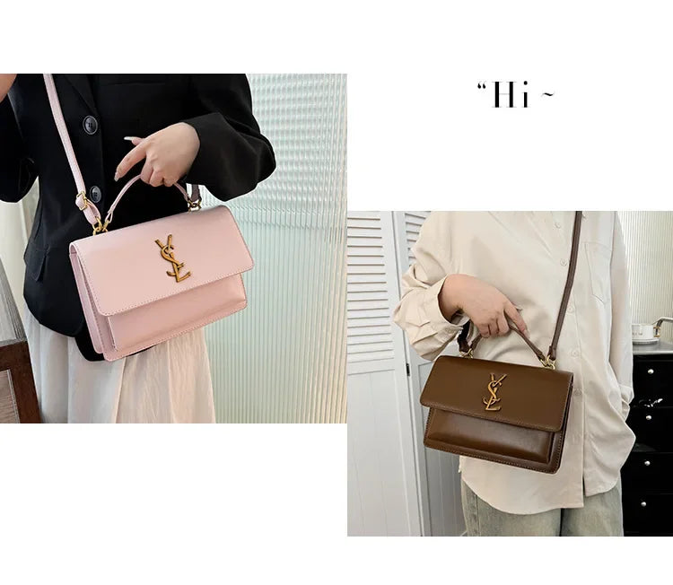 High-End Leather Women Diaper Bag Classic Designer Paris Casual Simple Vintage Trendy Design with Adjustable Shoulder Strap