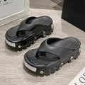 2025 New Sponge Cake Hole Shoes Thick Bottom Men's Couple Baotou Slippers Women's Non slip and Odorous Cold Slippers