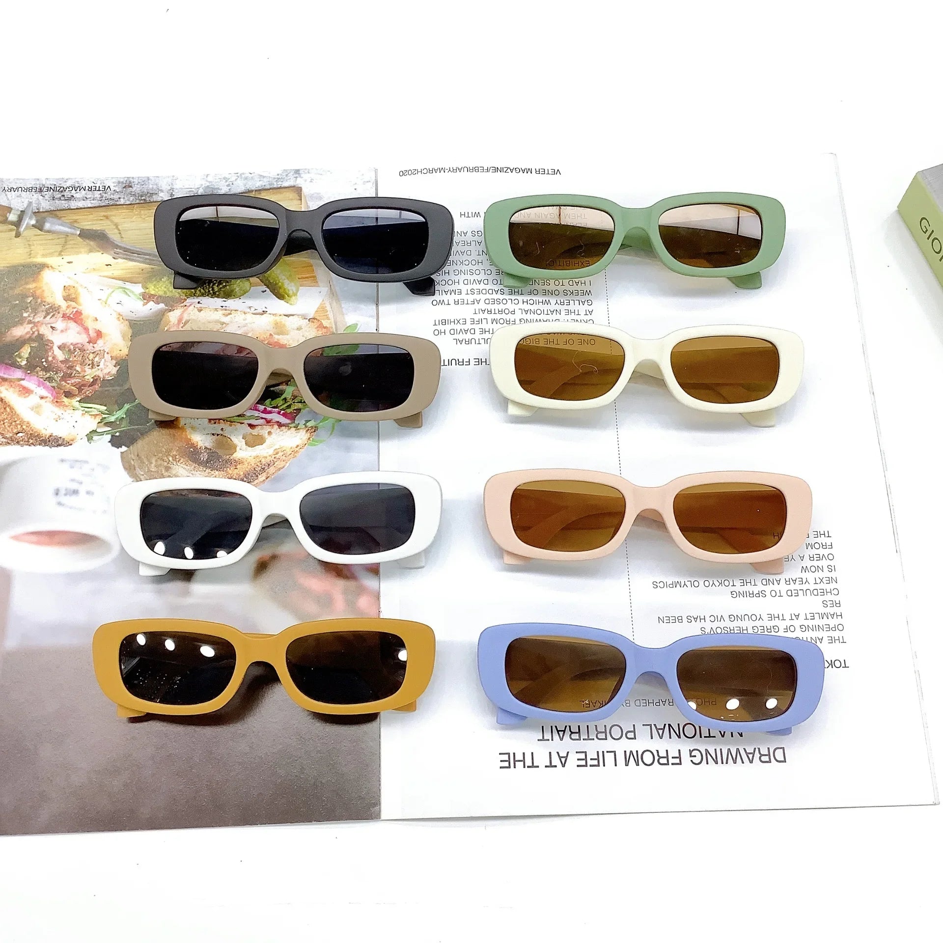 Children Cute Vintage Frosted Rectangle UV400 Sunglasses Outdoor Girls Boys Sweet Sunglasses Protection Classic Kids Sunglasses