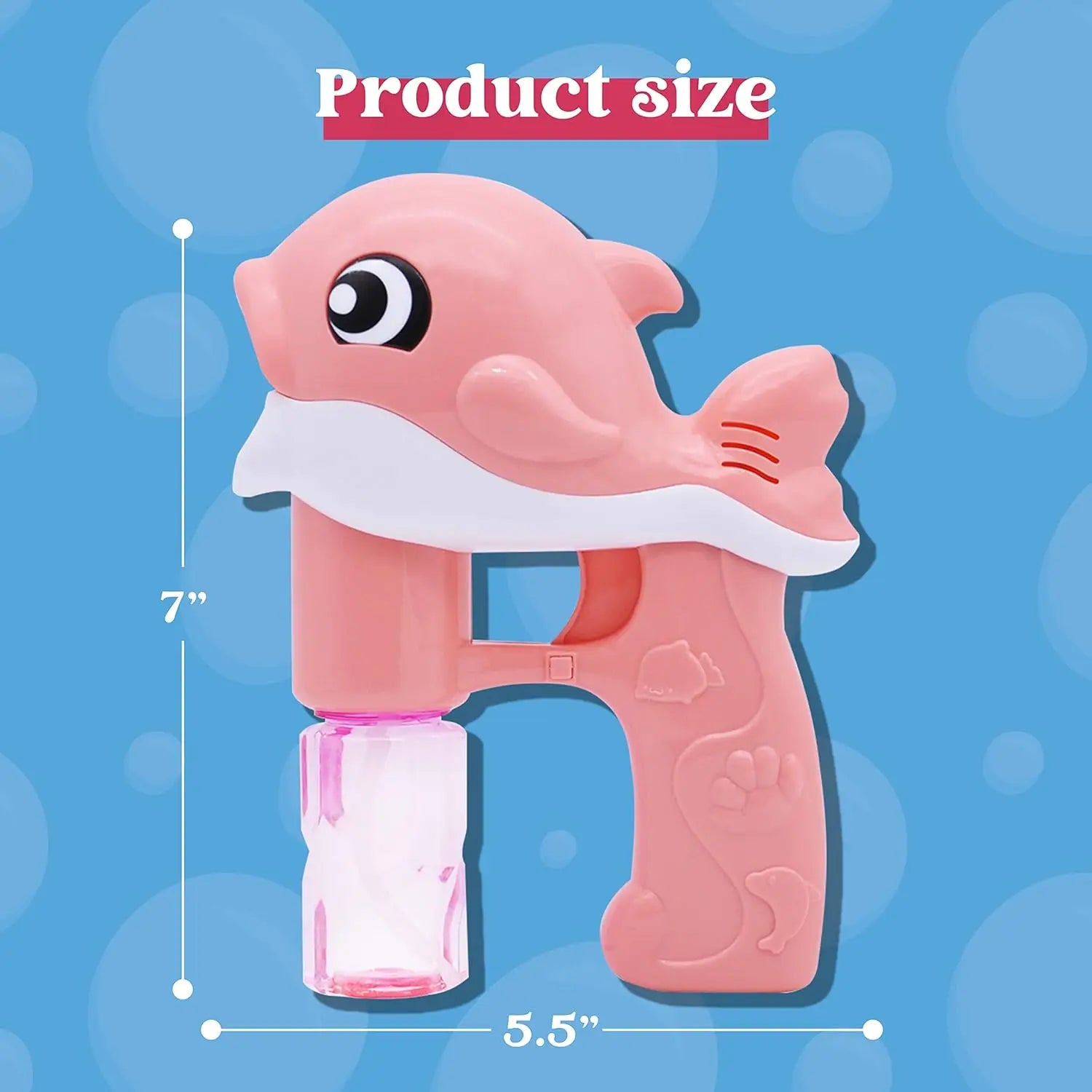 2 Pack Whale Bubble Guns with 4 Solution Bottles, Automatic Bubble Maker for Kids Outdoor Summer Fun