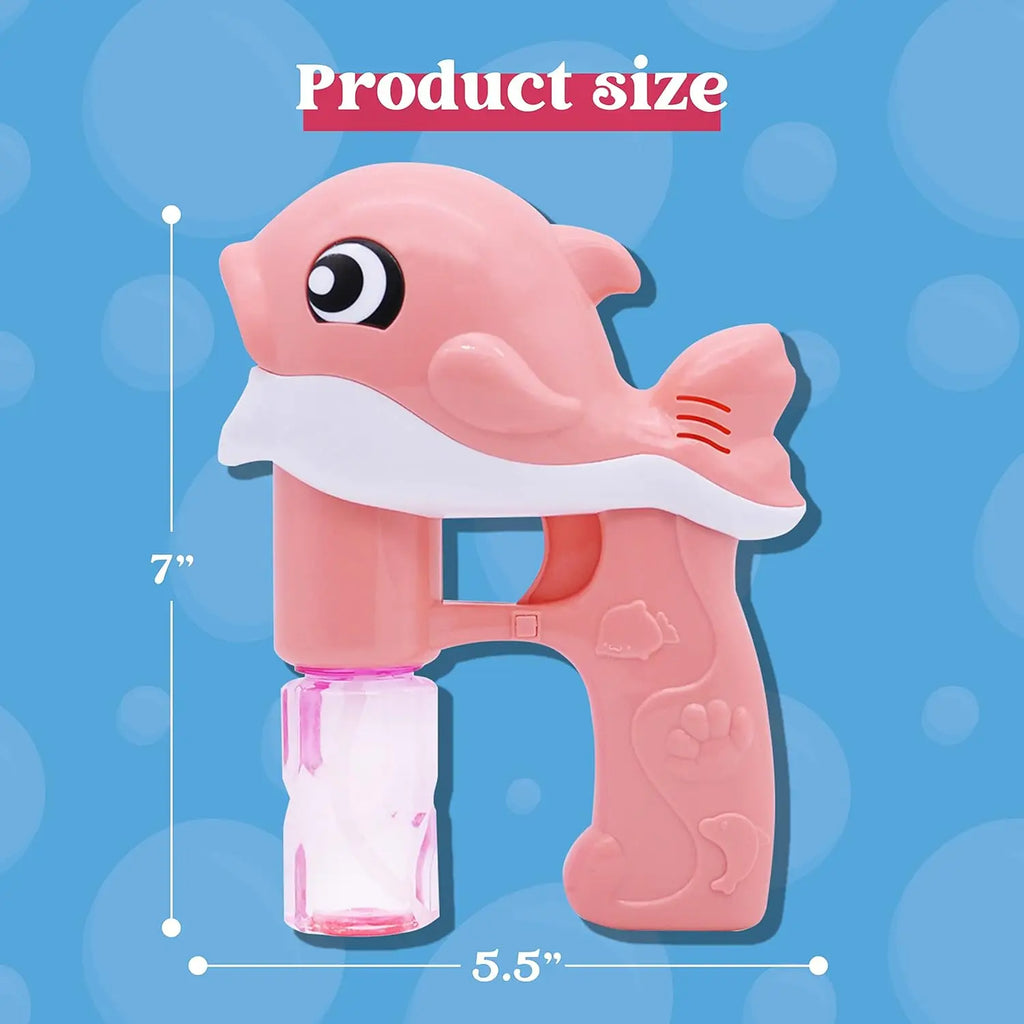2 Pack Whale Bubble Guns with 4 Solution Bottles, Automatic Bubble Maker for Kids Outdoor Summer Fun