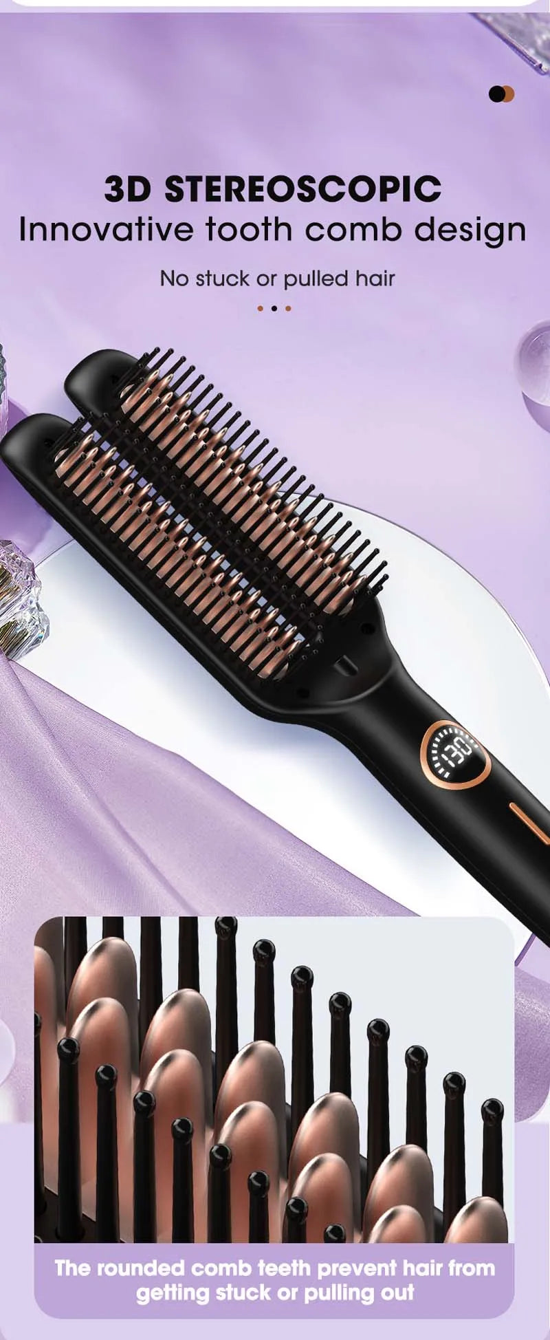 Professional Electric Hair Straightener  Multifunctional 2 In 1 Curler Brush Ceramic Hair Straightener Curling Irons Hot Comb﻿