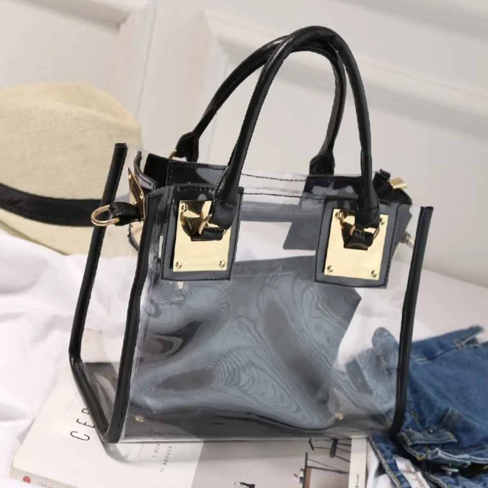 Large Summer Clear Totes Bags Transparent PVC Women Handbags Crossbody Clutch Purse Shoulder Messenger Bag The Songkran Festival