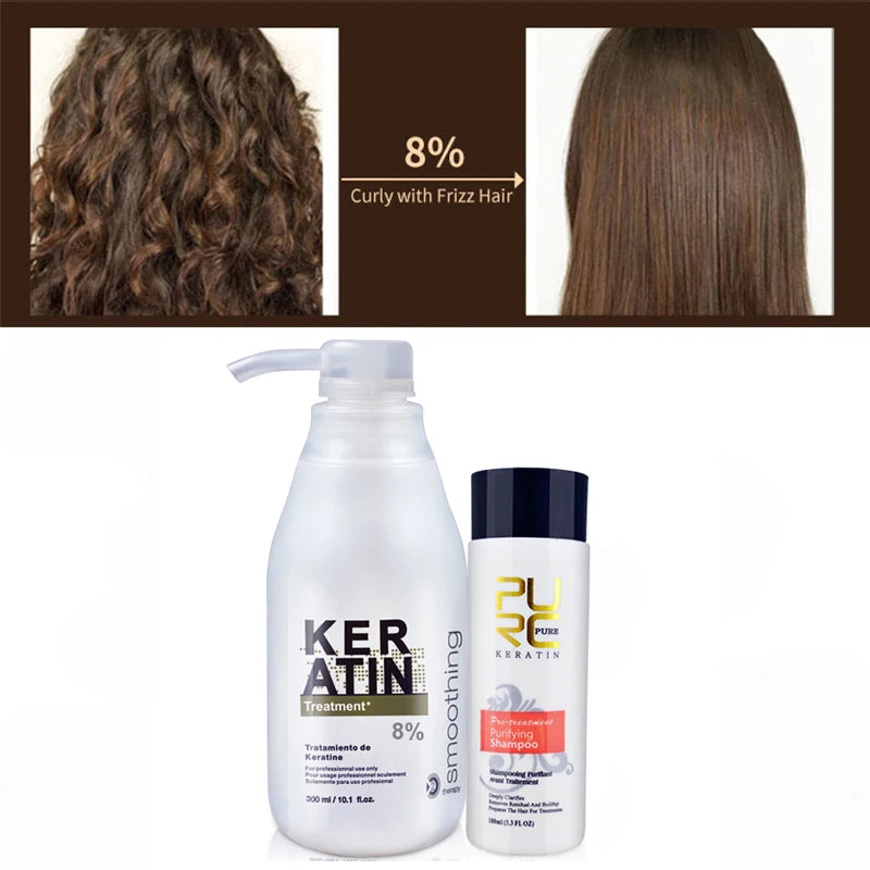PURC 300ml Keratin Hair Straightening Cream Smoothing Softens Repairs Damaged Dryness Nutritious Hair Care Products