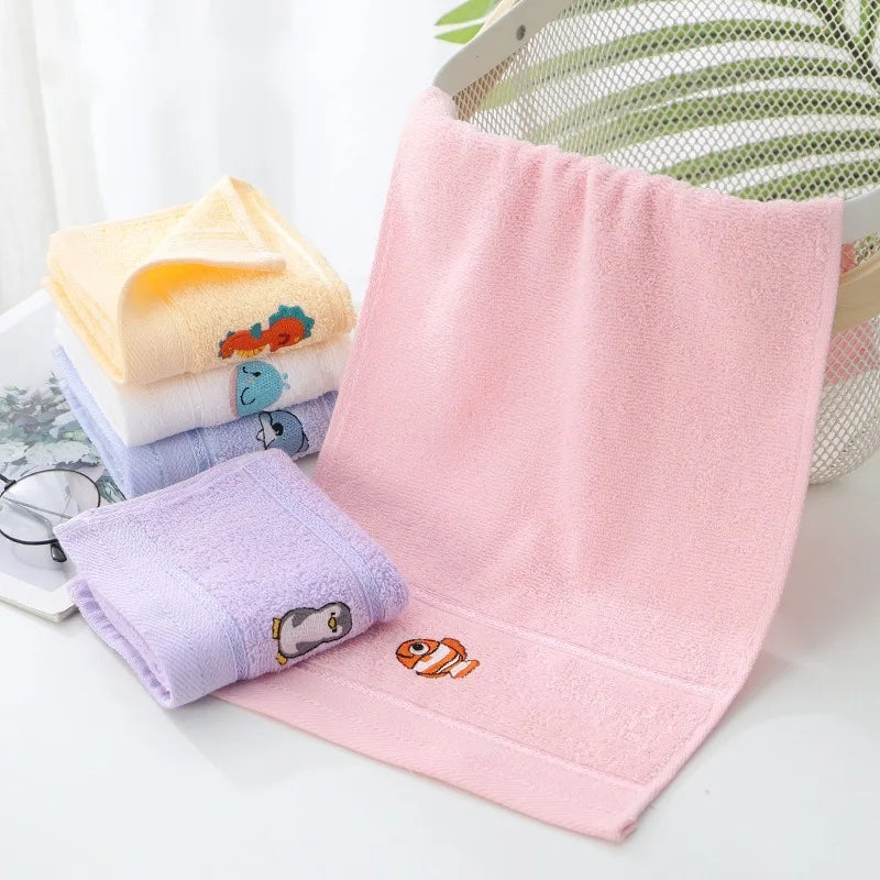 Large Children's Cartoon Animal Primary Baby School Students Face Towel Soft Absorbent Household Bath Towels for Baby Kids Gift