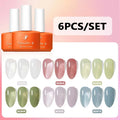 6 Colors Black Red Green Purple Blue Gel Nail Polish Set Jelly Gel Polish Kit Uv/led Nail Art DIY for Home Salon Nail Art Design
