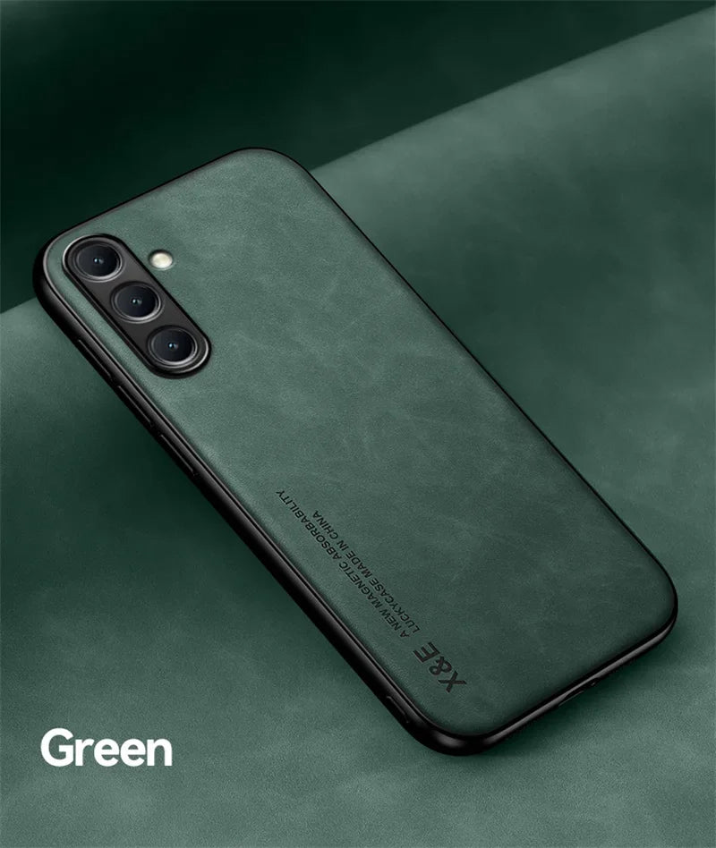 For Samsung Galaxy A56 A36 A26 A16 5G Case Soft Silicone Car Holder Magnetic Leather Phone Cover for Galaxy A06 A 56 36 16 Funda