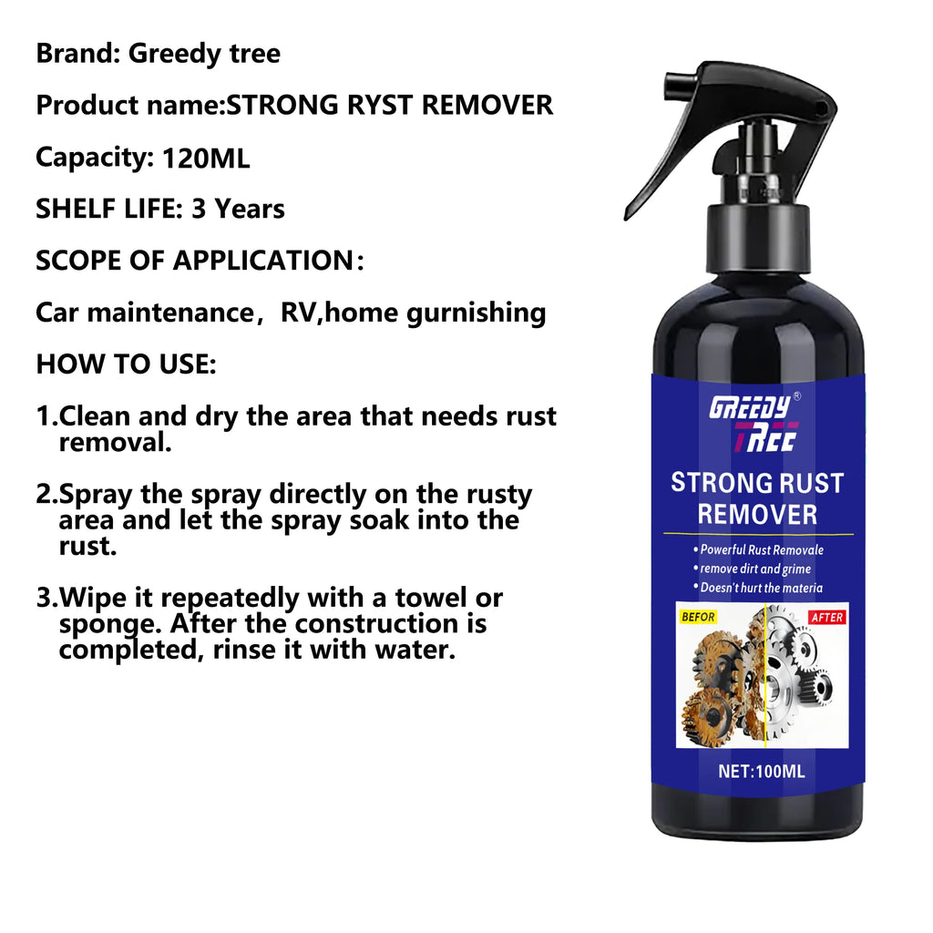 Multi-Purpose Rust Remover Spray | Strong Elimination of Rust & Iron Buildup, Ideal for Chrome Paint & Automotive Maintenance