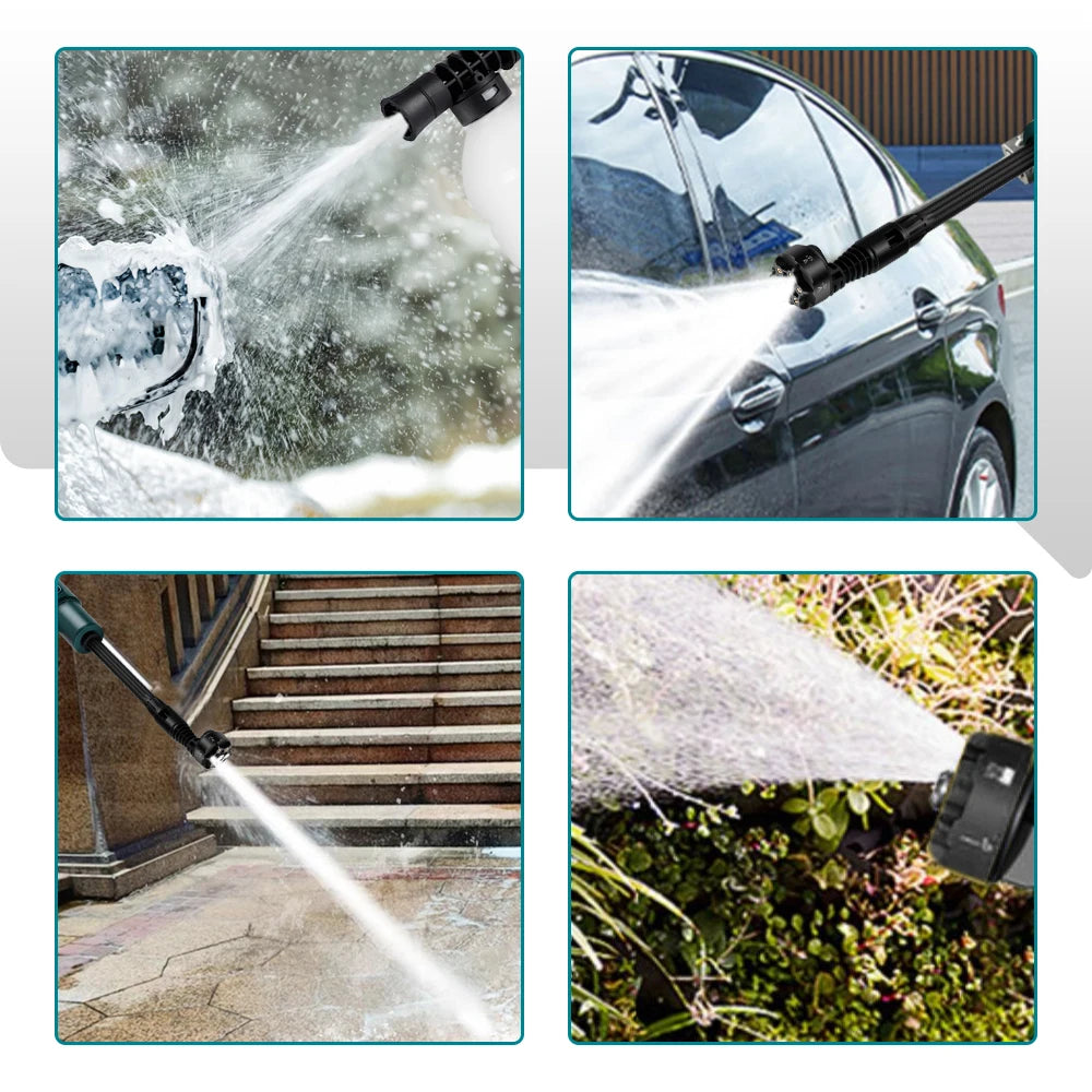 YOFIDRA Brushless 200Bar Car Washer Electric High Pressure Washer Water Gun 6IN1 Cordless Cleaning Garden For Makita Battery Pin