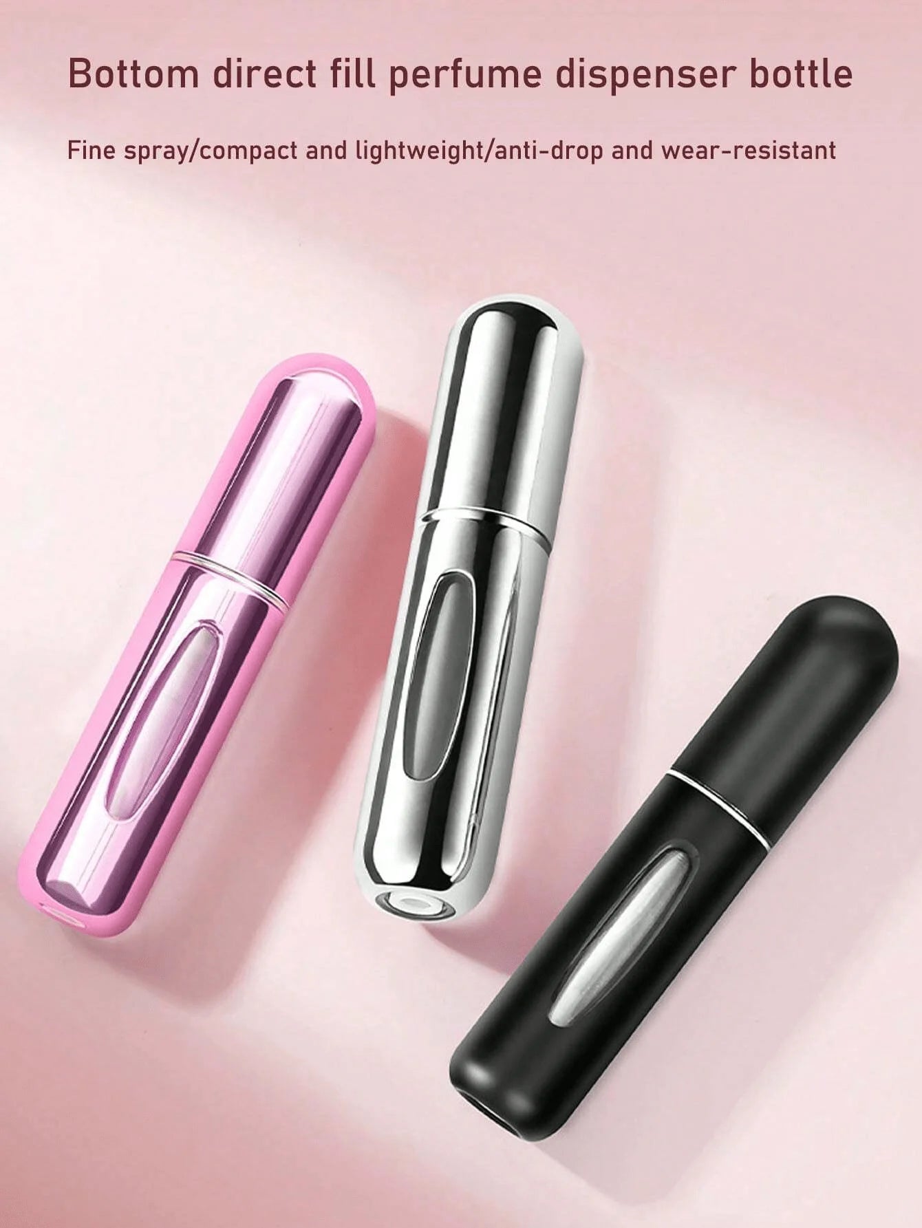 5Pcs Perfume Refillable Bottle Spray Bottling Dispenser Mini Portable Empty Liquid Container Travel Travel Essentials Travel Organizer For Beach Summer Vacation Back To School School Supplies Holiday Camping Holiday Essential