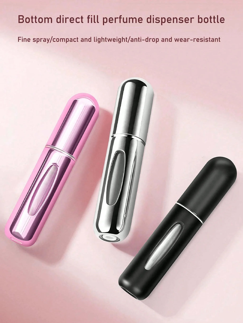 5Pcs Perfume Refillable Bottle Spray Bottling Dispenser Mini Portable Empty Liquid Container Travel Travel Essentials Travel Organizer For Beach Summer Vacation Back To School School Supplies Holiday Camping Holiday Essential