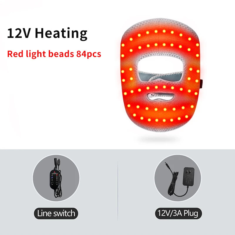 Electric Heated Facial Mask Red Light Therapy Facial Massager Relieves Facial Spasms Muscle Stiffness Jaw Ache Stress Relief
