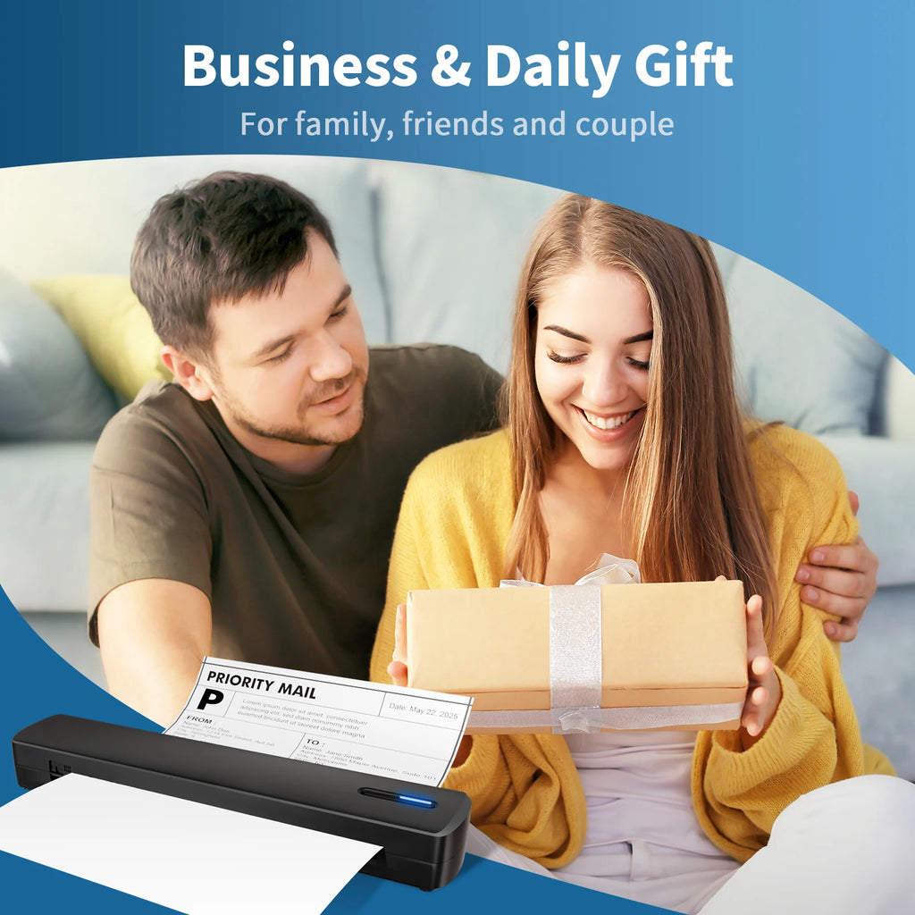 Portable Printer Wireless Inkless Thermal Printer A4 Bluetooth C80 300DPI Mobile Support Android iOS for Office Work Home School