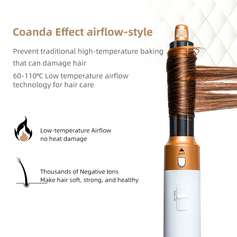 5 in 1 Hair Dryer Hot Comb Set Professional Curling Iron Hair Straightener Styling Tool For Airwrap Hair Dryer Household