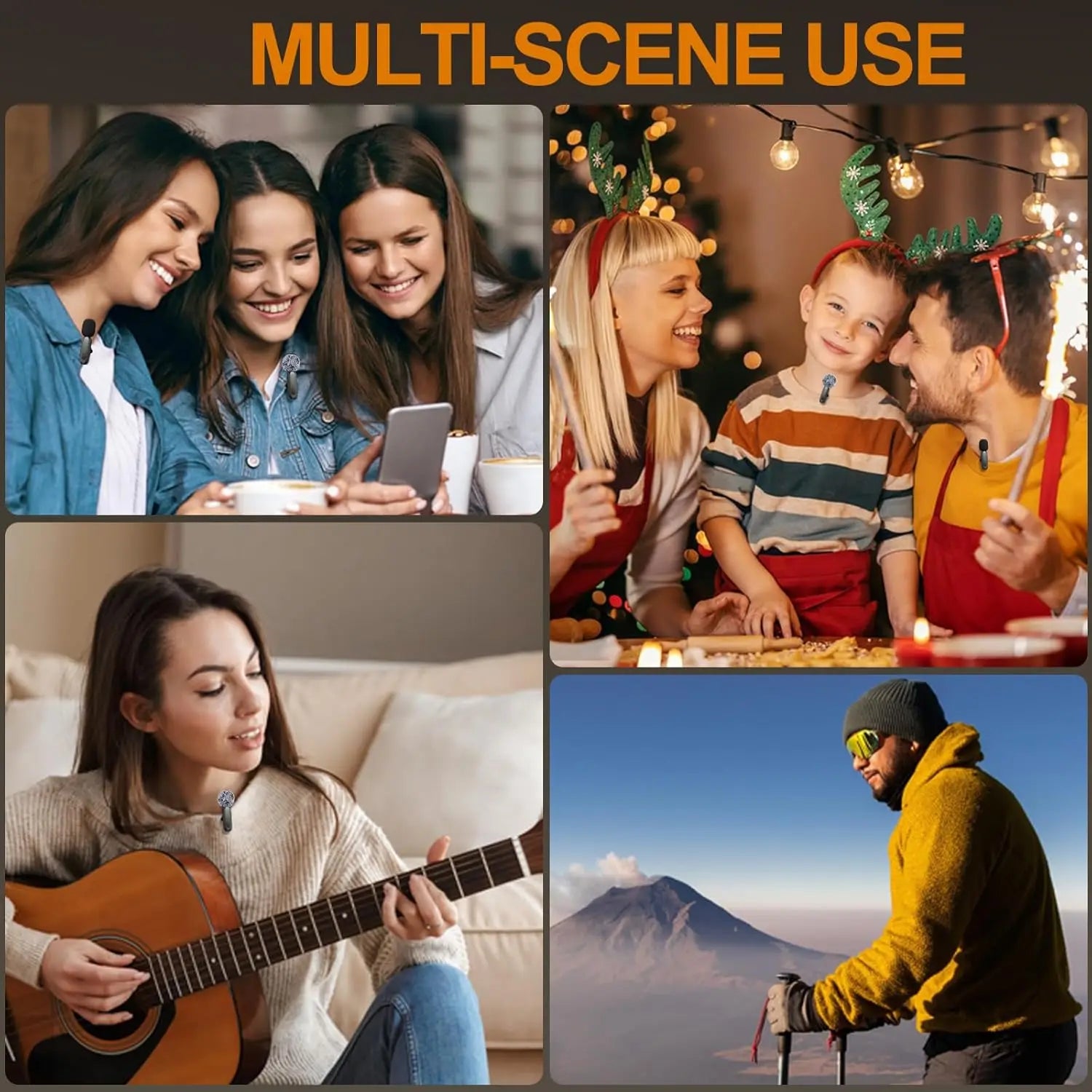 Wireless Lavalier Microphone Noise Reduction Audio Video Recording  For iPhone 15-17, Android, Laptop Live Vlog YouTube TikTok