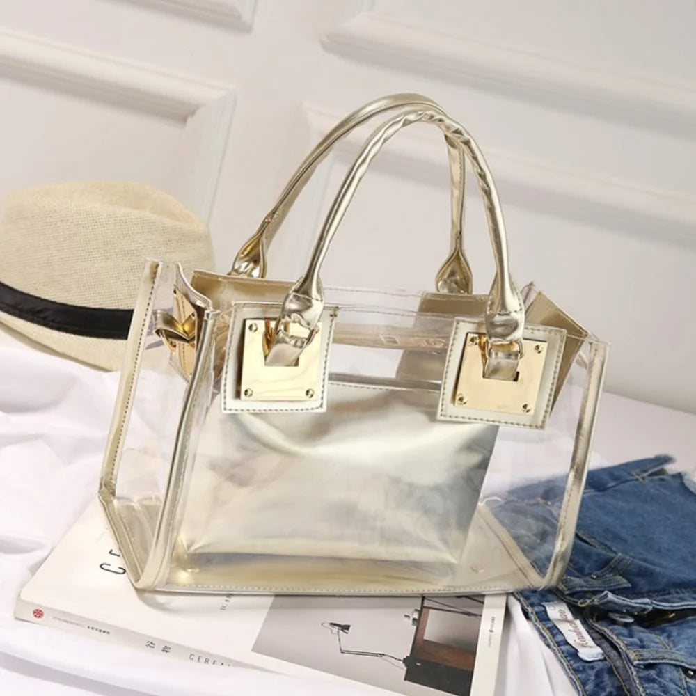 Large Summer Clear Totes Bags Transparent PVC Women Handbags Crossbody Clutch Purse Shoulder Messenger Bag The Songkran Festival
