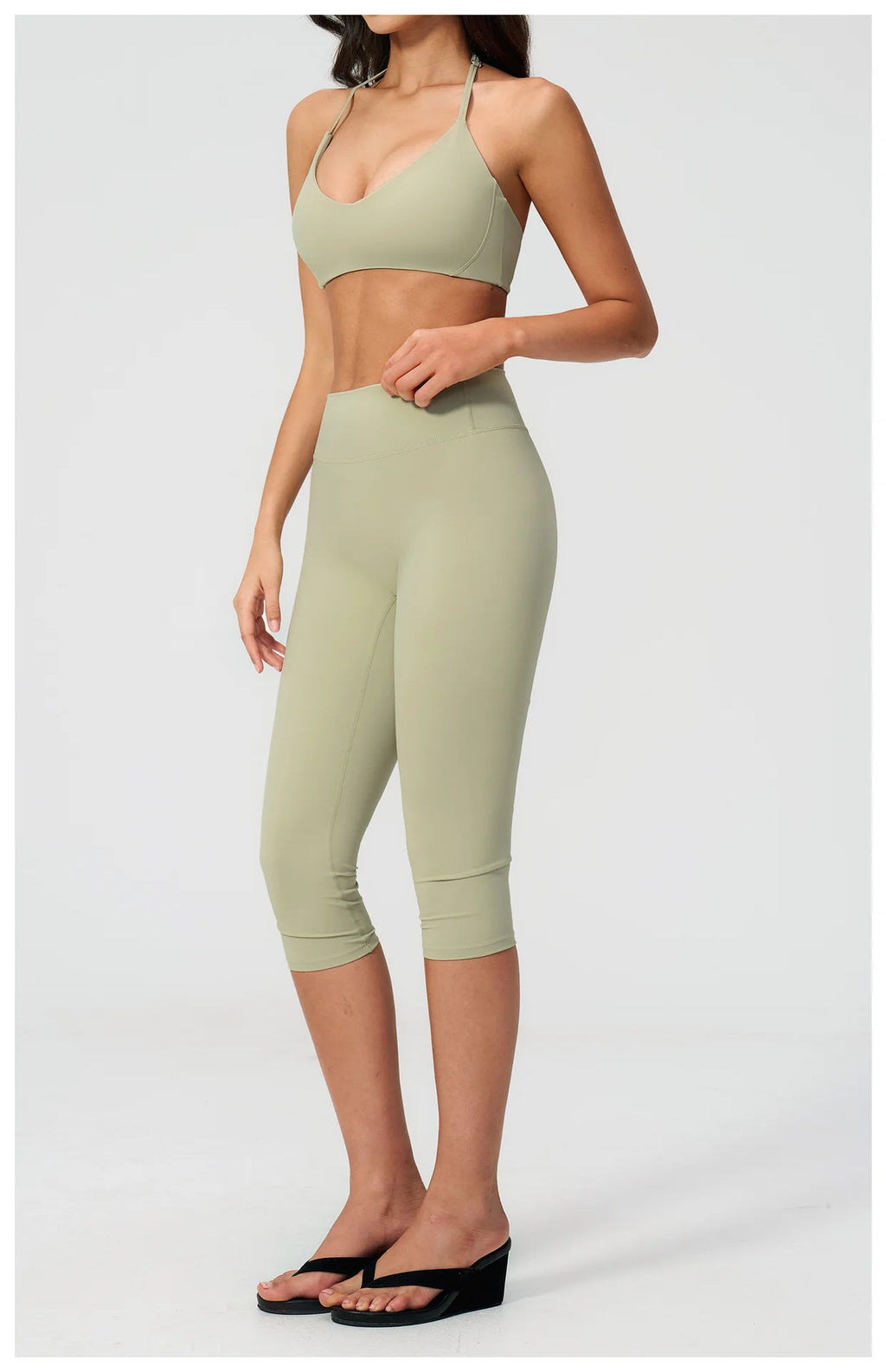 Yoga Set 2PCS Sports Set Short Sleeve Fitness Outfits Women Tracksuit Workout Clothes Running Capri Pants Gym Suit Athletic Wear